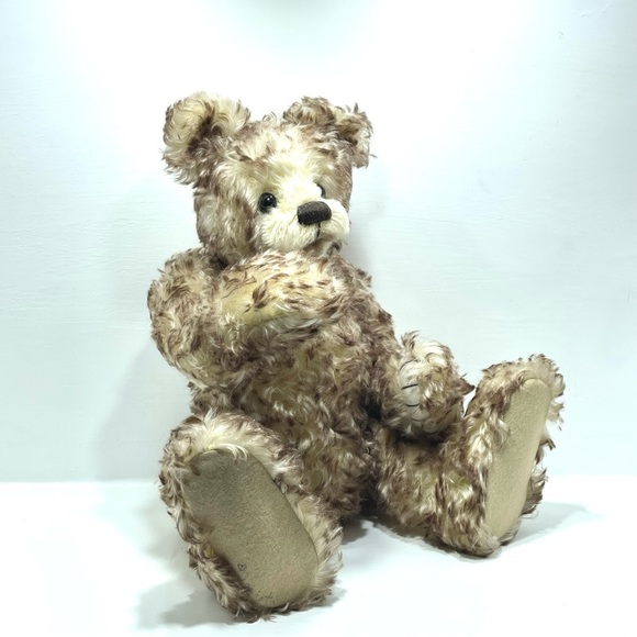 Antique Old Teddy Bear Brown mohair open mouth Embroidered Nose - Picture 3 of 10